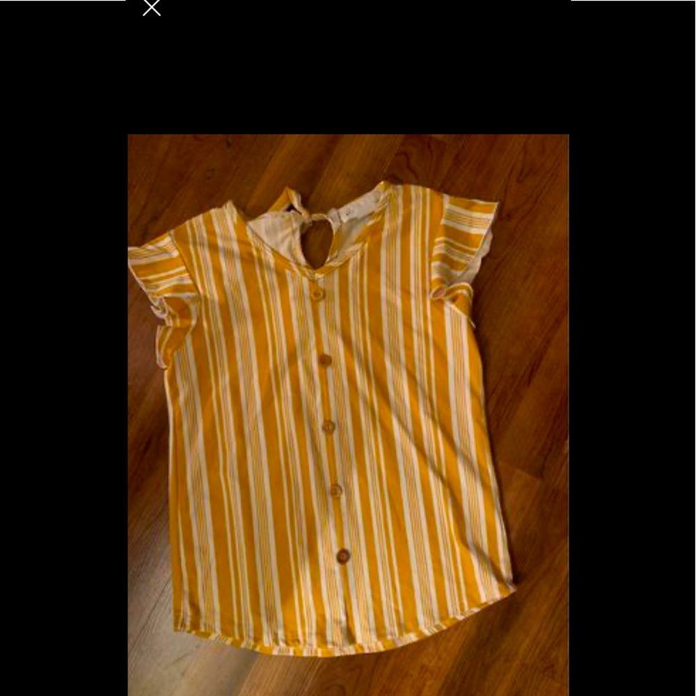 Girls size 14/16 cute cotton gold top - Picture 1 of 4